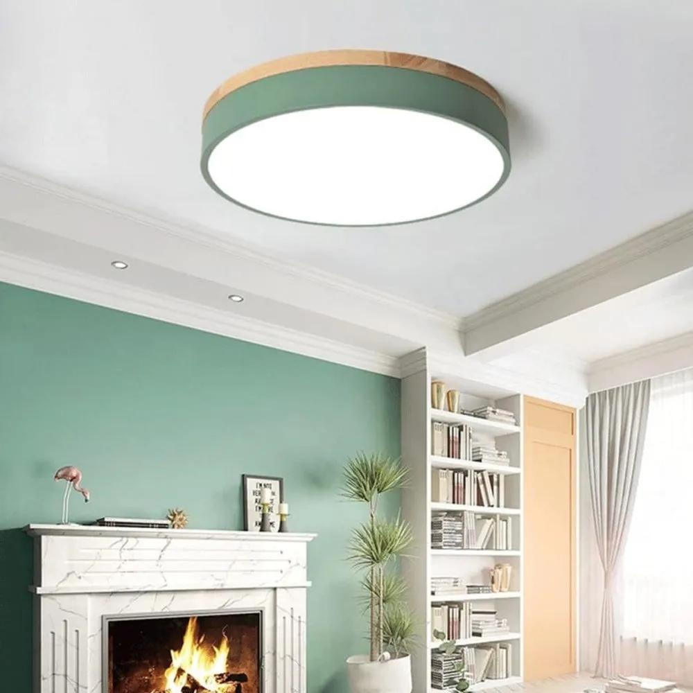 Scandinavische plafondlamp – minimalistisch design met hout en metaal en warme sfeergloed