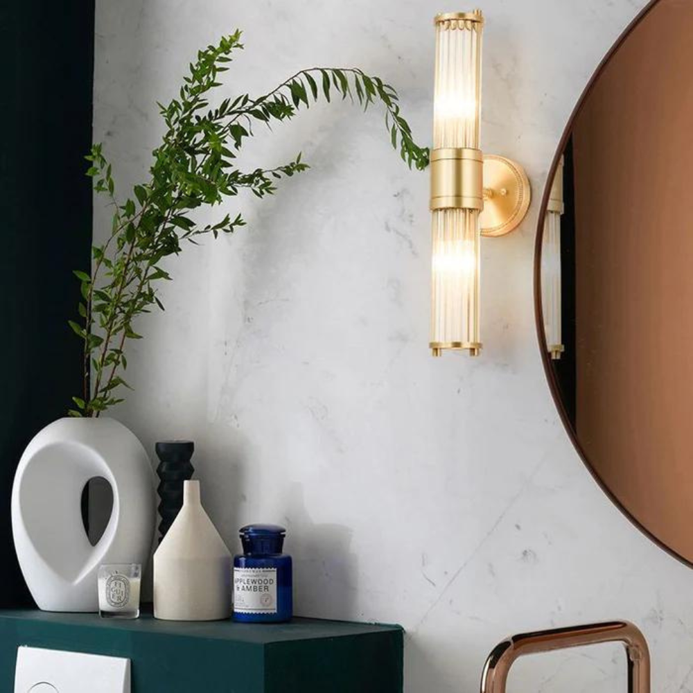 Moderne Dimbare Wandlamp – Luxe Badkamer Verlichting van Metaal & Glas | Elegant, Tijdloos & Sfeervol