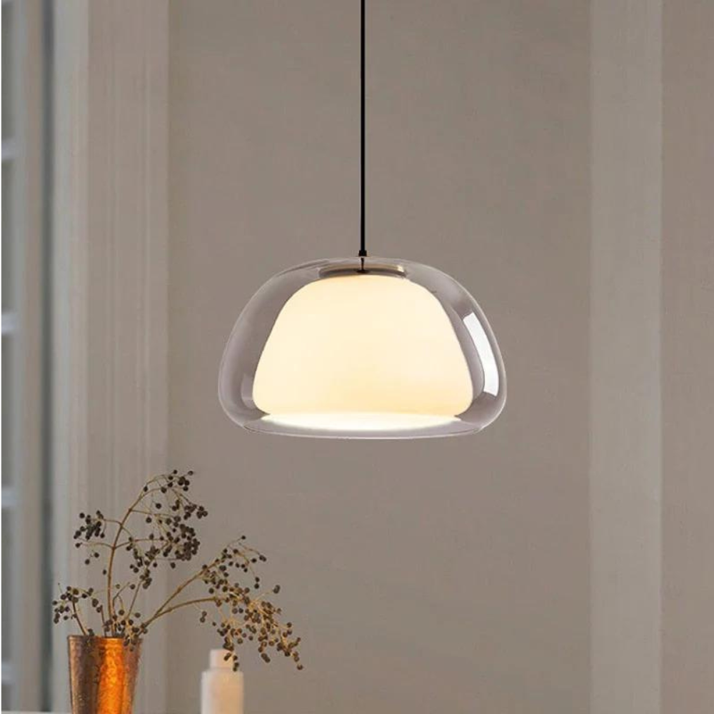 Glazen koepel hanglamp – modern design met verstelbaar snoer en E27 fitting