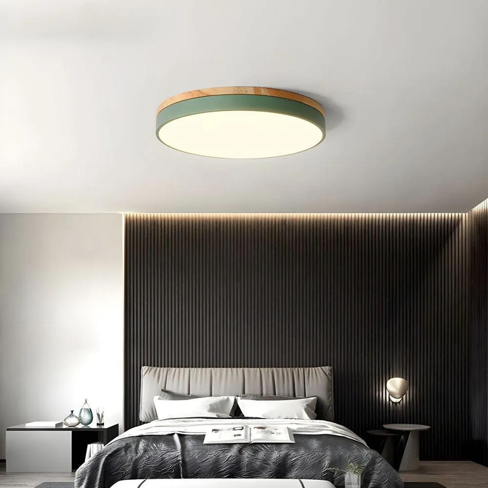 Scandinavische plafondlamp – minimalistisch design met hout en metaal en warme sfeergloed