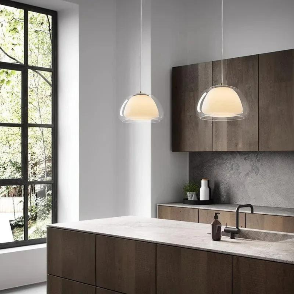 Glazen koepel hanglamp – modern design met verstelbaar snoer en E27 fitting