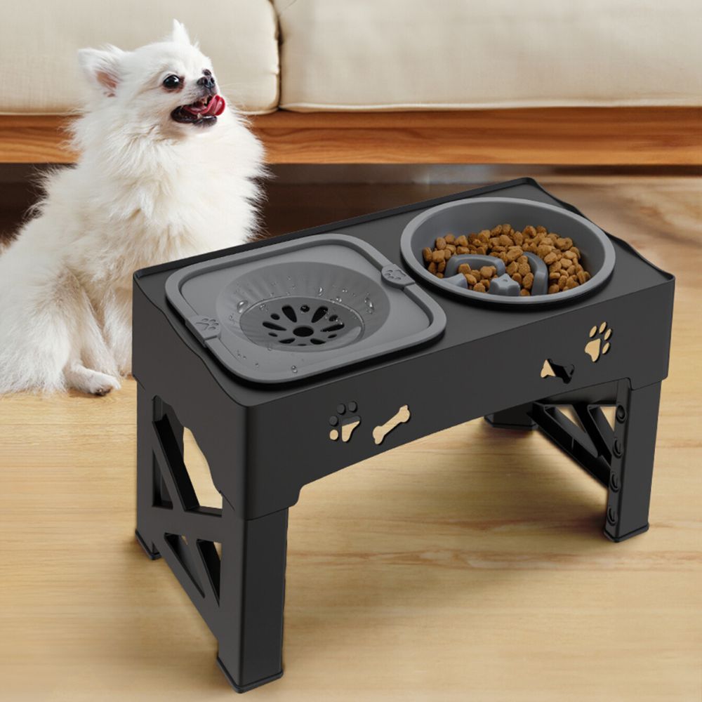 Verstelbare honden voerbak – verhoogde slow feeder voor betere spijsvertering & comfort