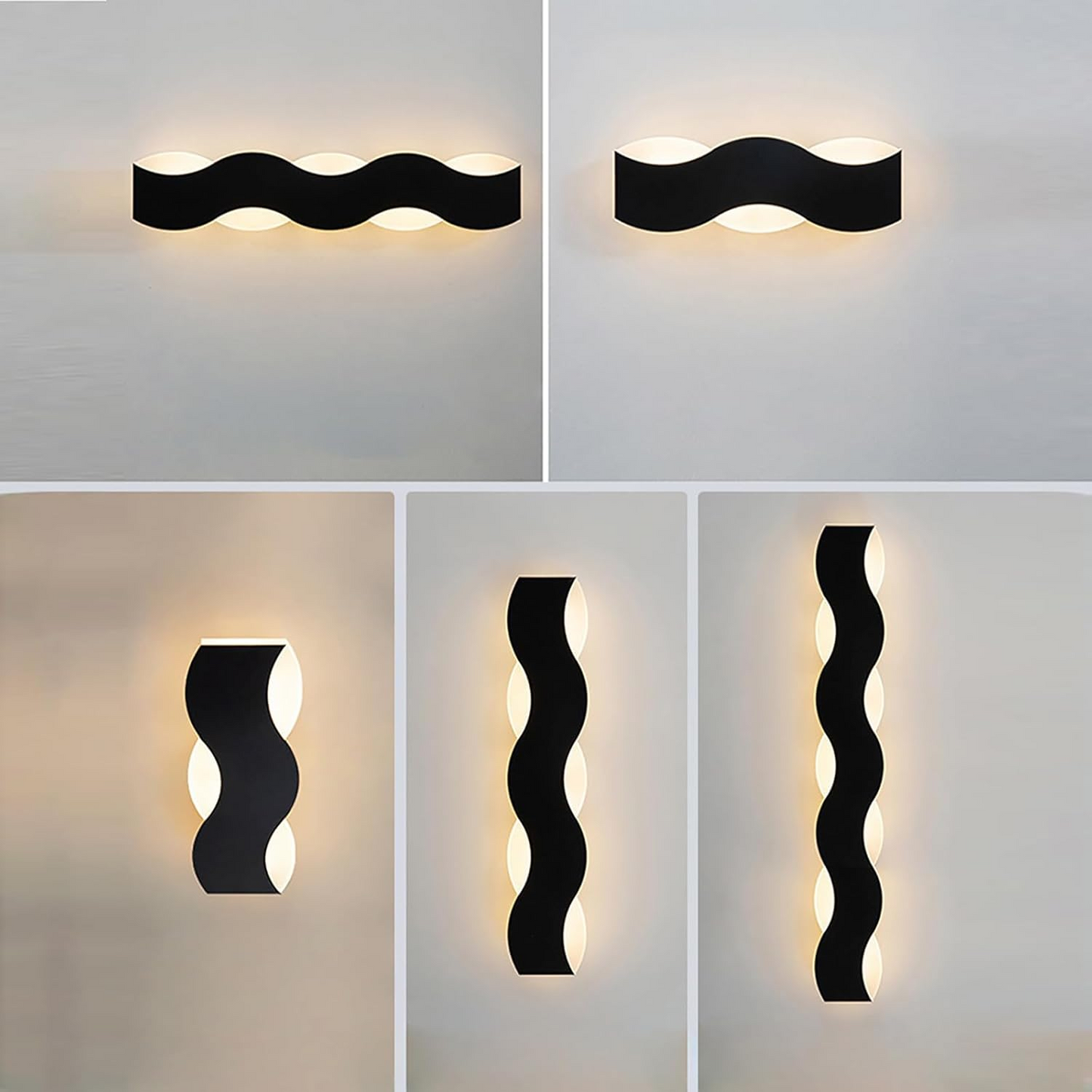 Wave Shaped Buiten Wandlamp – Design LED Gevelverlichting | Waterdicht, Up & Down Light, Meerdere Maten