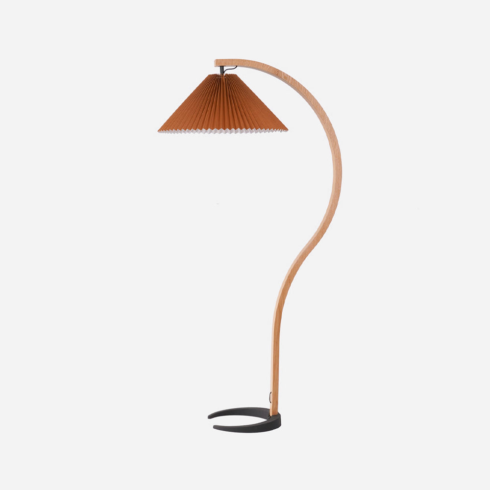 Caprani Vloerlamp – Scandinavisch Design Staande Lamp met Beukenhout & Linnen Kap | Iconische Retro Stijl uit de Jaren ’70