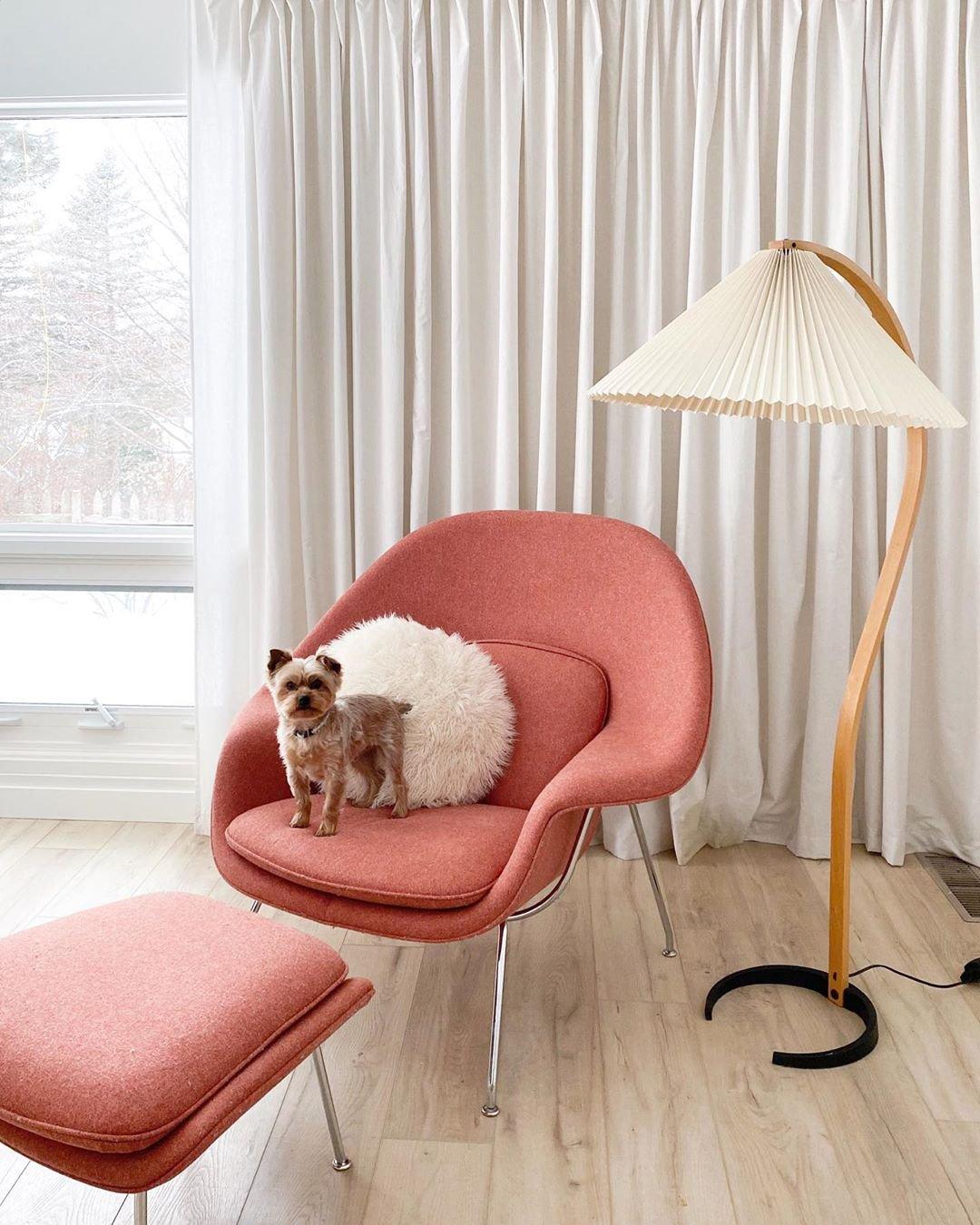 Caprani Vloerlamp – Scandinavisch Design Staande Lamp met Beukenhout & Linnen Kap | Iconische Retro Stijl uit de Jaren ’70