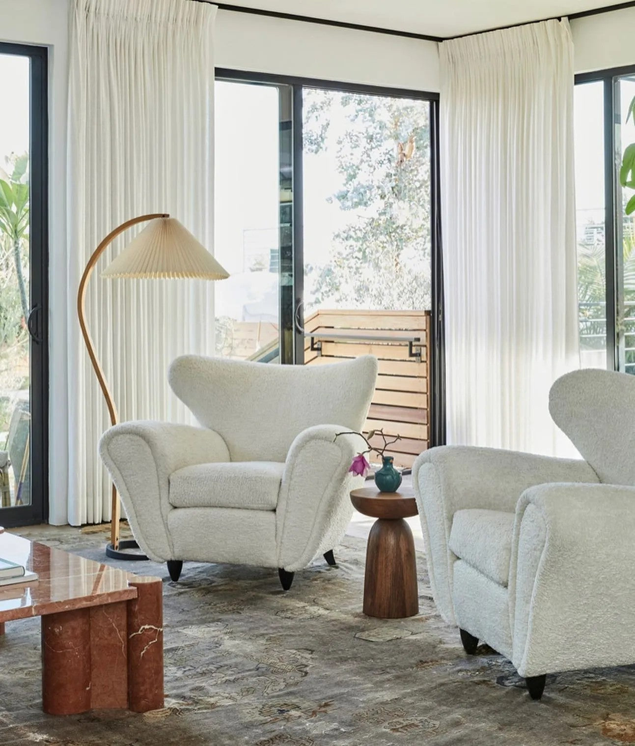 Caprani Vloerlamp – Scandinavisch Design Staande Lamp met Beukenhout & Linnen Kap | Iconische Retro Stijl uit de Jaren ’70