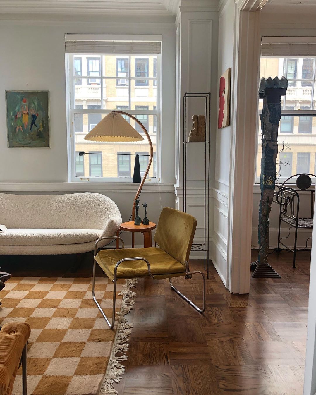 Caprani Vloerlamp – Scandinavisch Design Staande Lamp met Beukenhout & Linnen Kap | Iconische Retro Stijl uit de Jaren ’70