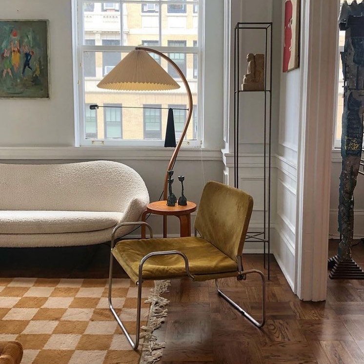Caprani Vloerlamp – Scandinavisch Design Staande Lamp met Beukenhout & Linnen Kap | Iconische Retro Stijl uit de Jaren ’70