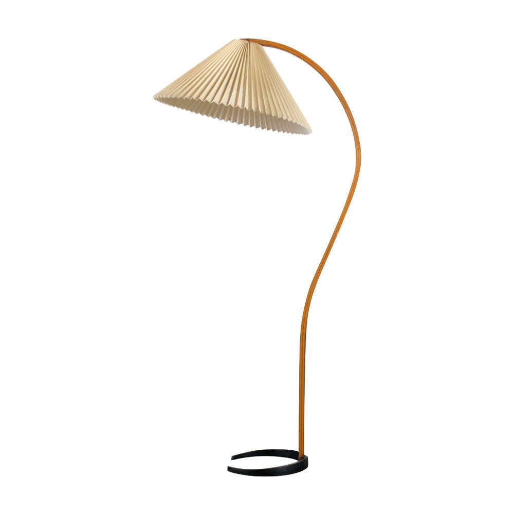 Caprani Vloerlamp – Scandinavisch Design Staande Lamp met Beukenhout & Linnen Kap | Iconische Retro Stijl uit de Jaren ’70
