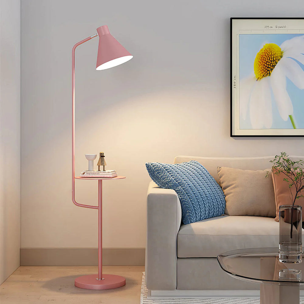 Macaroon Vloerlamp – Design Staande Lamp met Marmeren Basis & Functioneel Tafelblad | Luxe & Praktisch