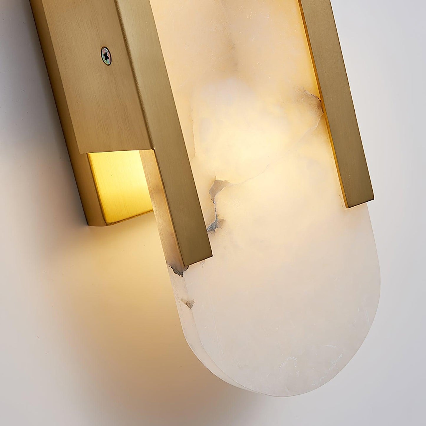Melange Alabaster Wandlamp – Luxe Design met Messing Accenten | Handgemaakt & Tijdloos Modern