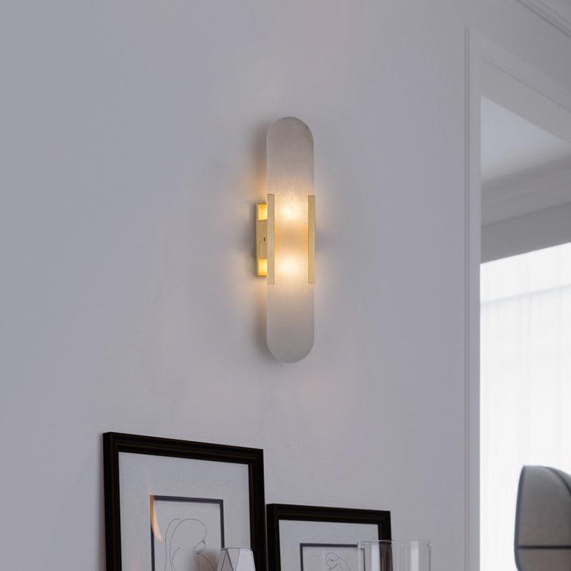 Melange Alabaster Wandlamp – Luxe Design met Messing Accenten | Handgemaakt & Tijdloos Modern
