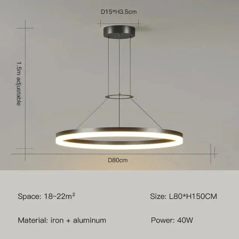 Slanke Hanglamp LED – Moderne Verlichting van Metaal met Minimalistisch Design