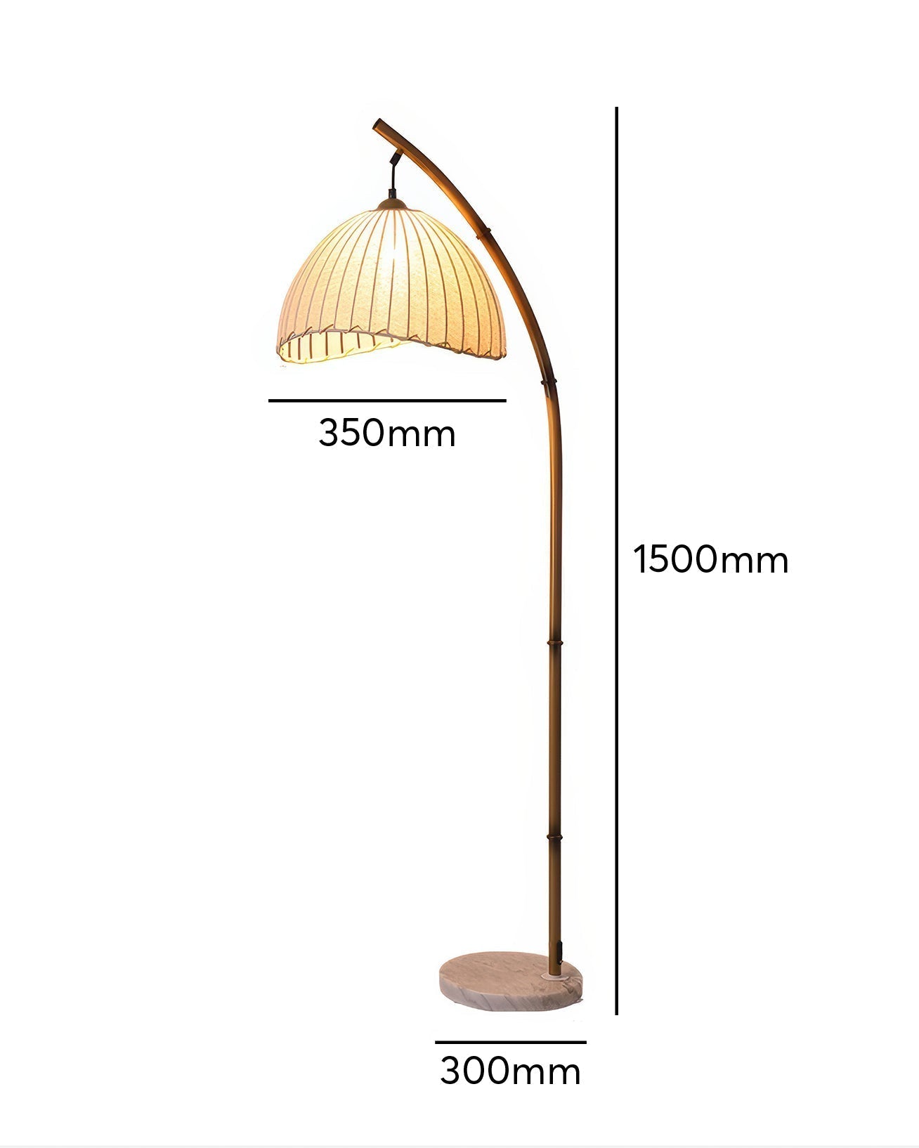 Cultural Zen Bamboe Vloerlamp – Staande Lamp met Stoffen Kap | Natuur, Rust & Sfeervolle Verlichting
