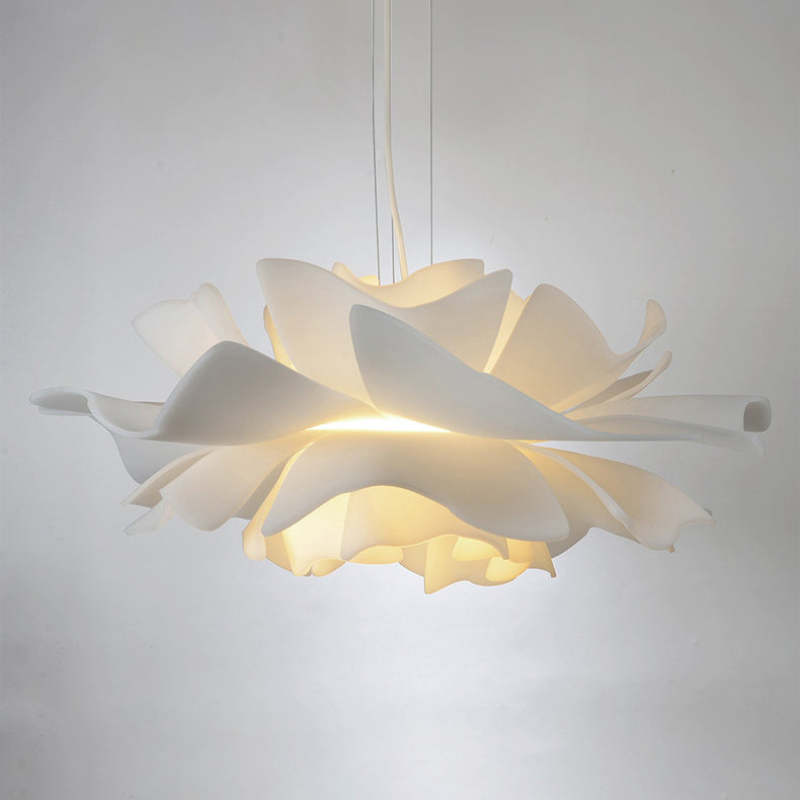 Moderne Hanglamp in Bloemvorm – Witte LED Kroonluchter van Metaal en Acryl – Bella