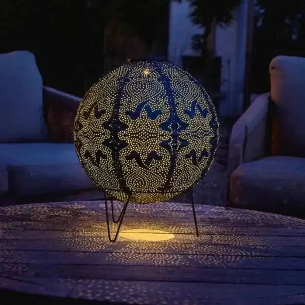 Solar Lantaarn Globe – Marrakesh Design Tuinlamp | Weerbestendig Tyvek & Automatische LED Verlichting