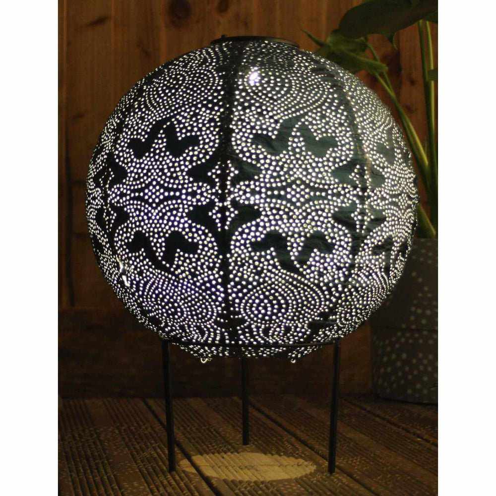 Solar Lantaarn Globe – Marrakesh Design Tuinlamp | Weerbestendig Tyvek & Automatische LED Verlichting