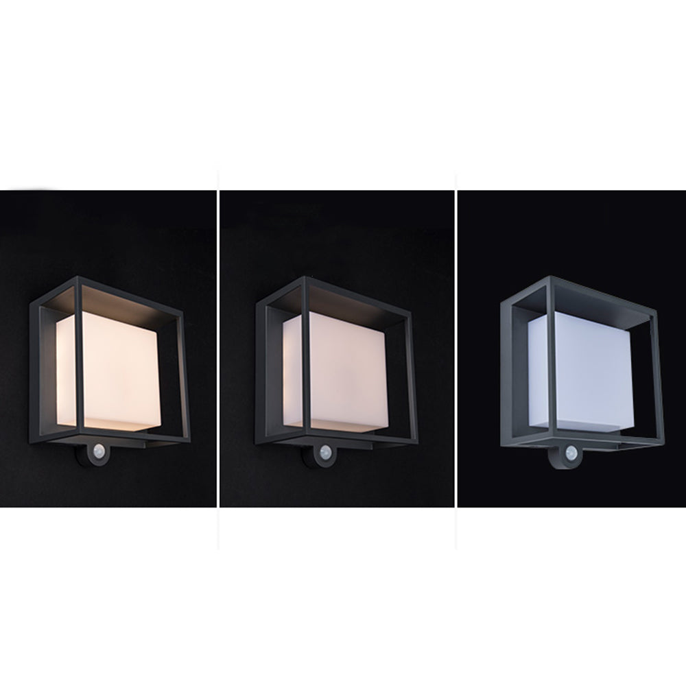 Moderne Rechthoekige Solar Wandlamp met Sensor – IP65 Waterdicht LED Buitenlamp | Tuin, Garage, Voordeur