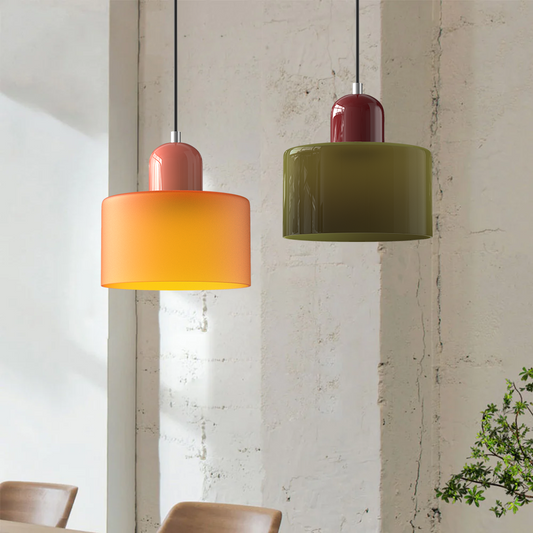 Glazen Hanglamp in Bauhaus-stijl – Designlamp met Verstelbare Ophanging en E27 Fitting
