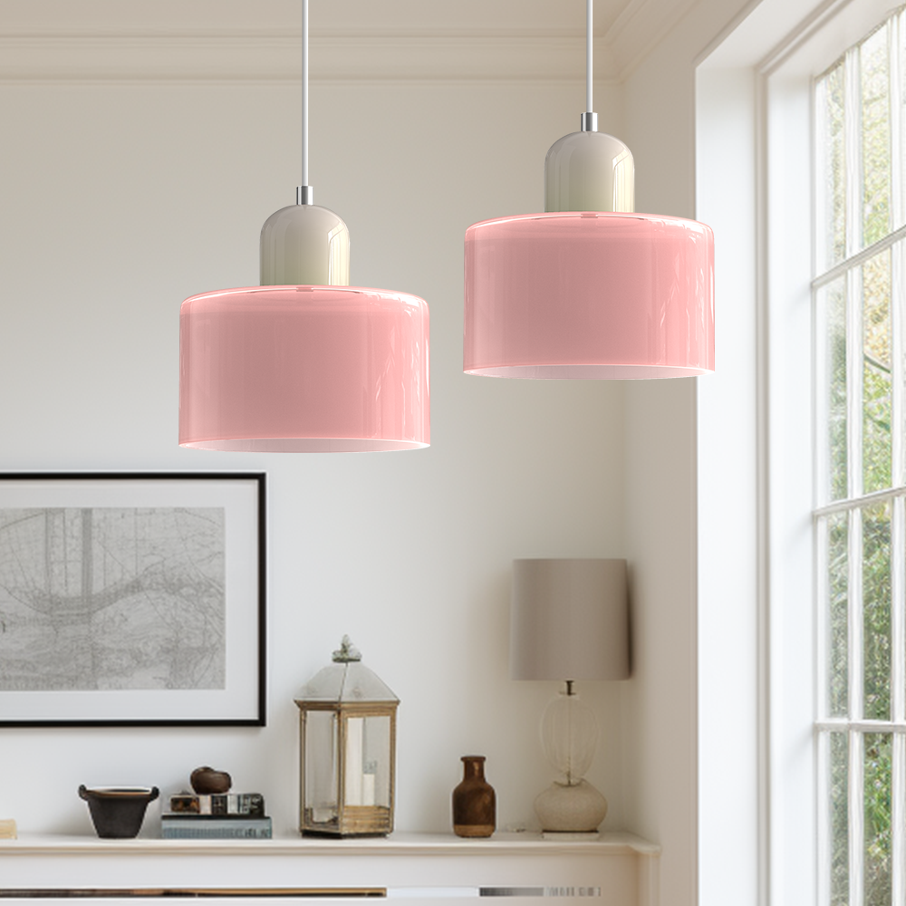 Glazen Hanglamp in Bauhaus-stijl – Designlamp met Verstelbare Ophanging en E27 Fitting