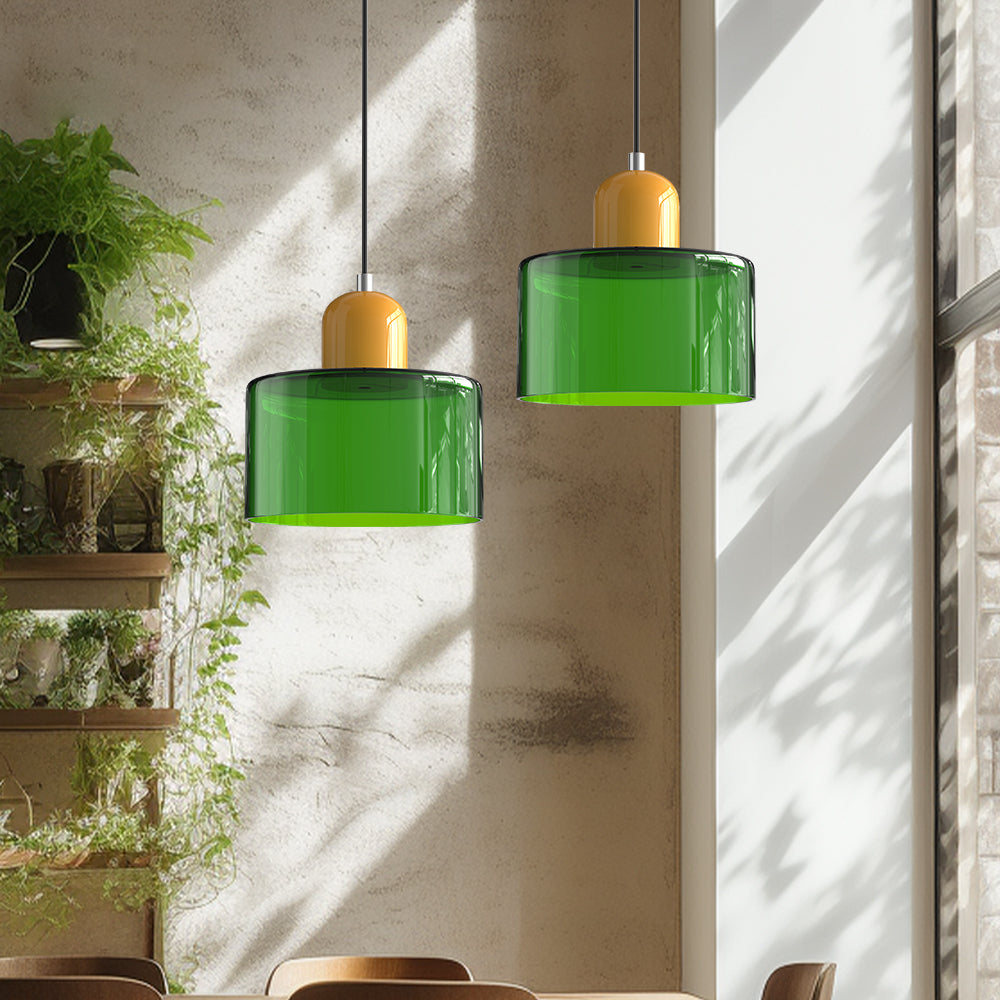 Glazen Hanglamp in Bauhaus-stijl – Designlamp met Verstelbare Ophanging en E27 Fitting
