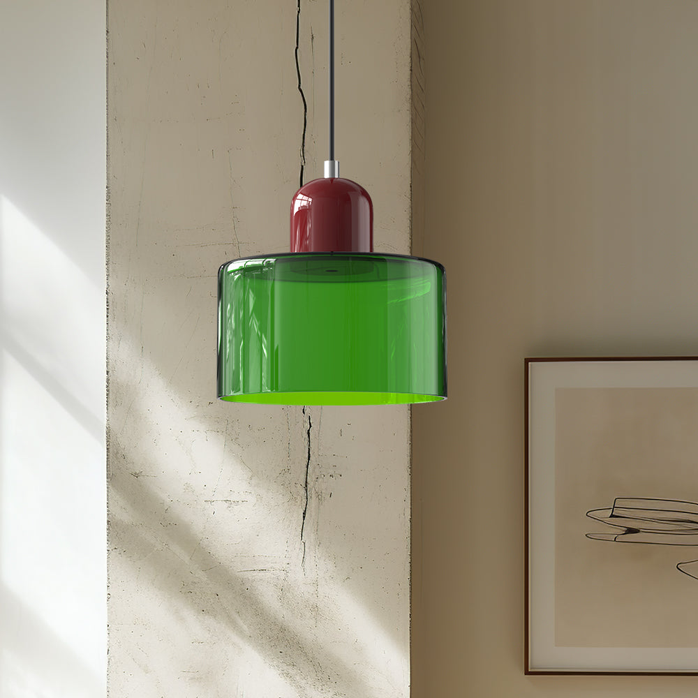 Glazen Hanglamp in Bauhaus-stijl – Designlamp met Verstelbare Ophanging en E27 Fitting