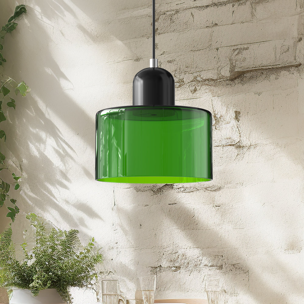 Glazen Hanglamp in Bauhaus-stijl – Designlamp met Verstelbare Ophanging en E27 Fitting