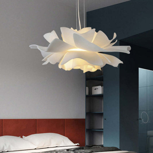 Moderne Hanglamp in Bloemvorm – Witte LED Kroonluchter van Metaal en Acryl – Bella