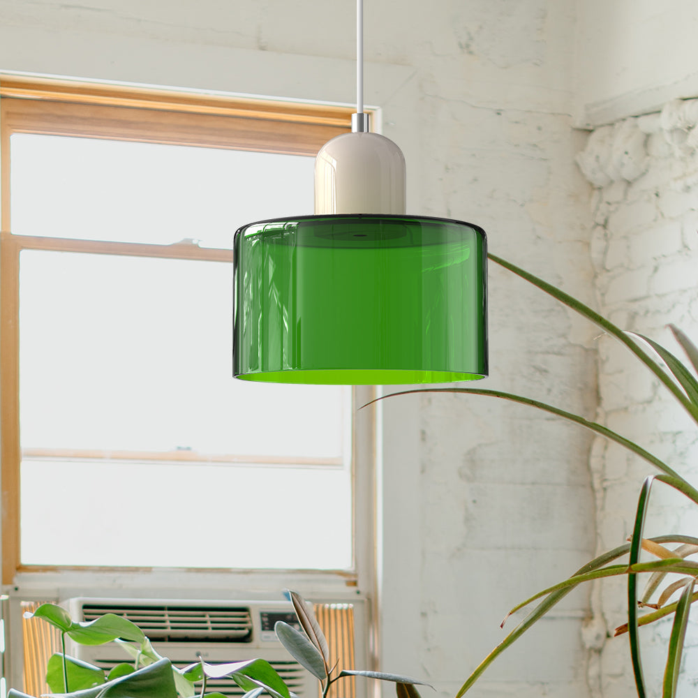 Glazen Hanglamp in Bauhaus-stijl – Designlamp met Verstelbare Ophanging en E27 Fitting