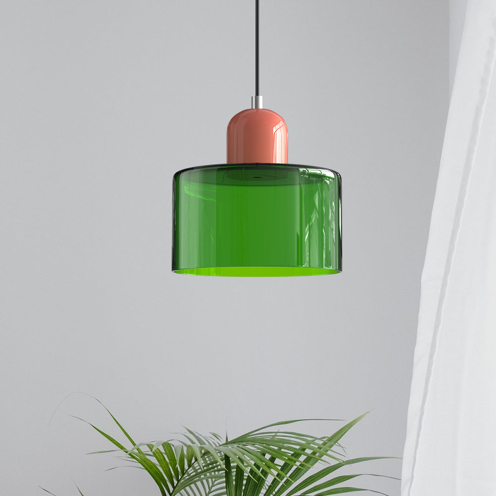 Glazen Hanglamp in Bauhaus-stijl – Designlamp met Verstelbare Ophanging en E27 Fitting