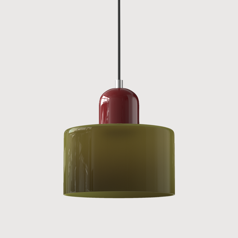 Glazen Hanglamp in Bauhaus-stijl – Designlamp met Verstelbare Ophanging en E27 Fitting