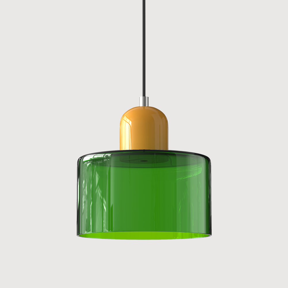 Glazen Hanglamp in Bauhaus-stijl – Designlamp met Verstelbare Ophanging en E27 Fitting