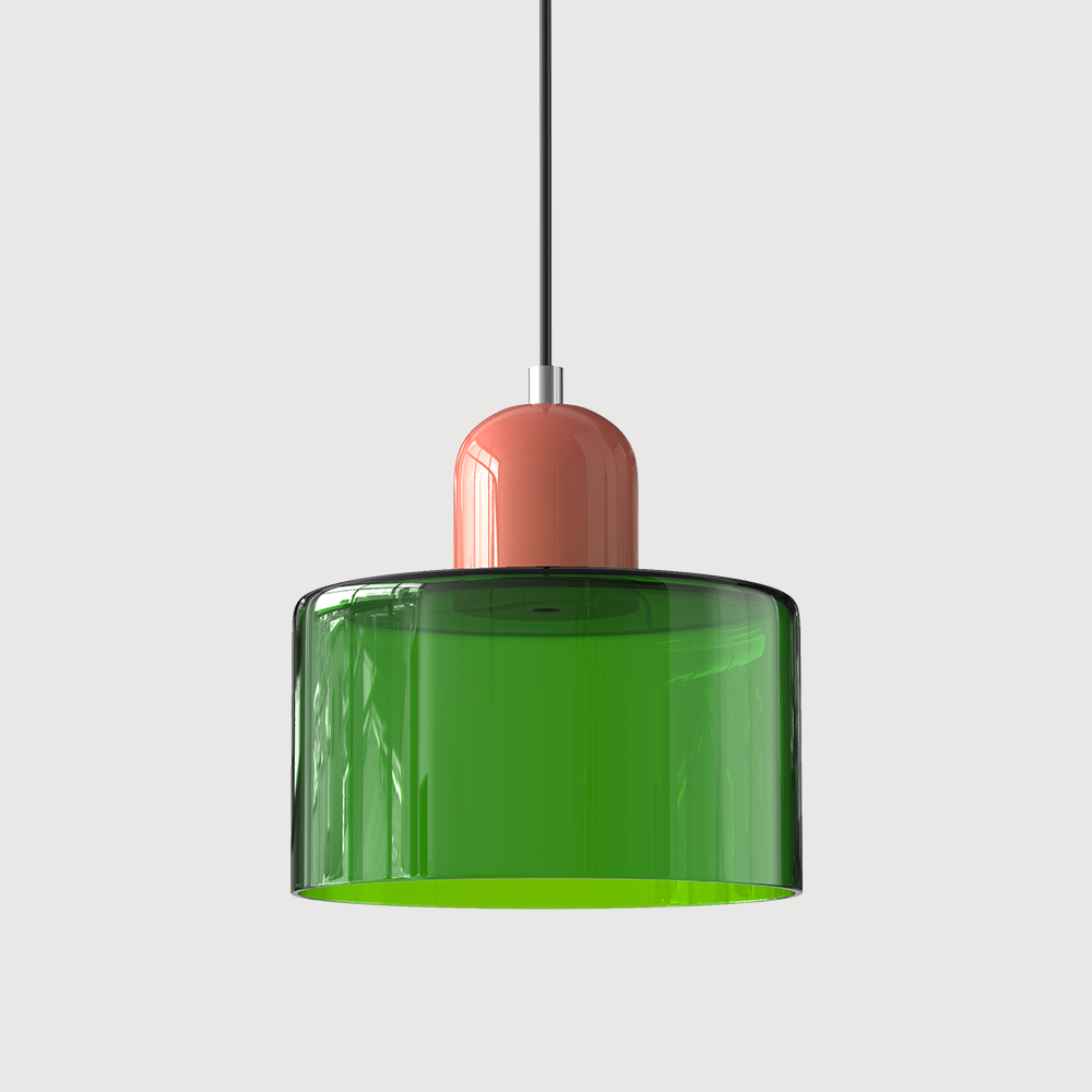 Glazen Hanglamp in Bauhaus-stijl – Designlamp met Verstelbare Ophanging en E27 Fitting