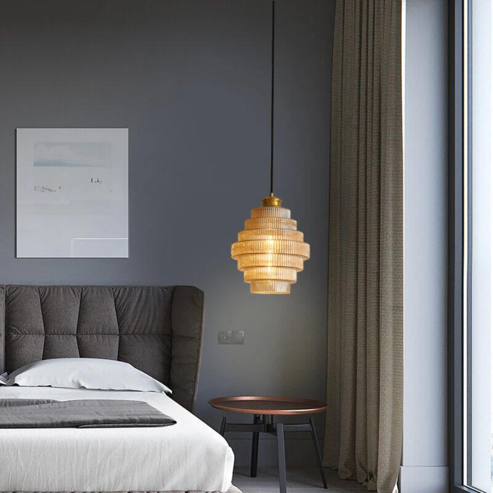 L'Éclat de Carafe hanglamp – retro glazen designlamp met messing afwerking en verstelbare lengte