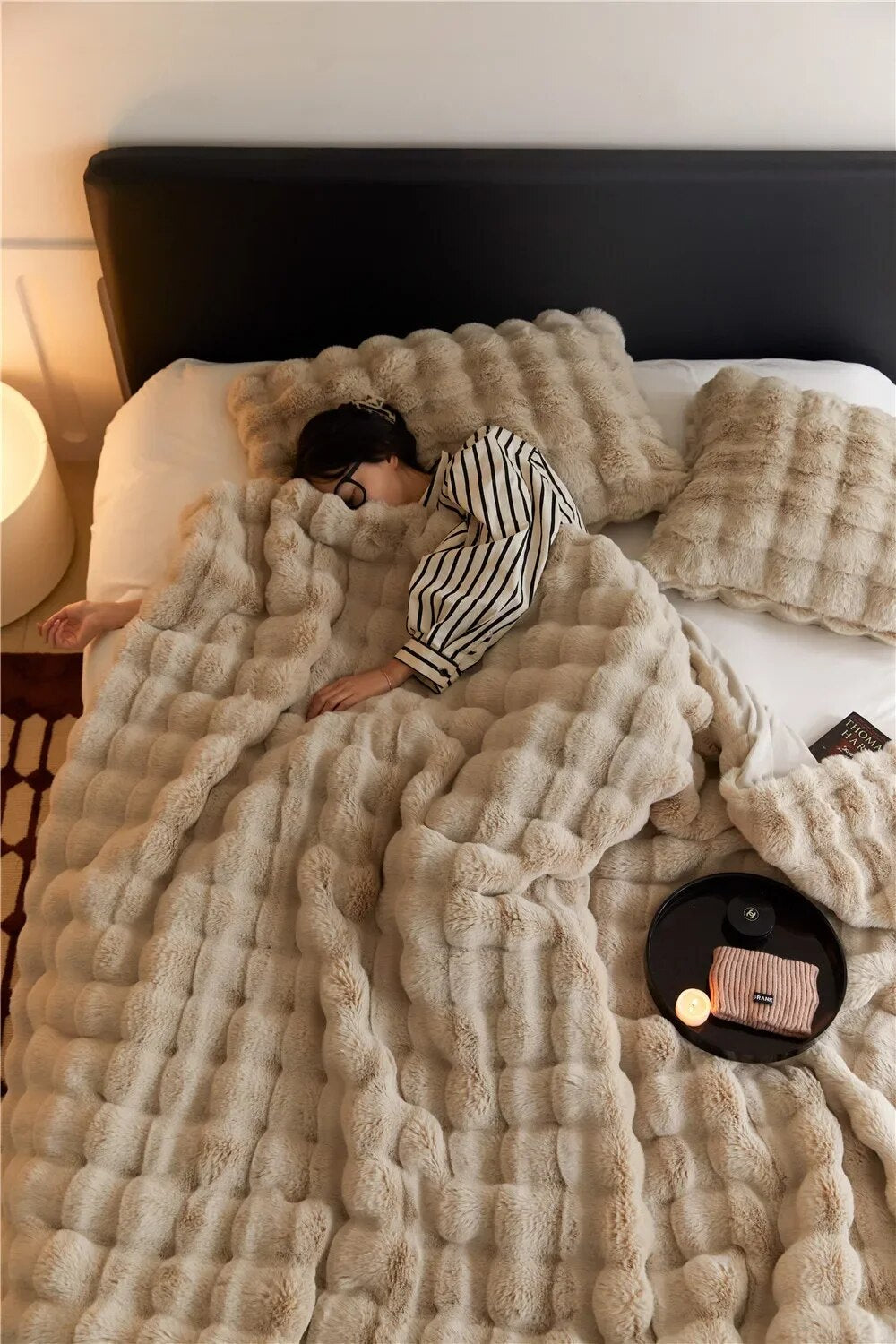 Fleece Deken – Zachte Plush Cosy Bed Plaid | Warm, Ademend & Stijlvol voor Bed & Bank