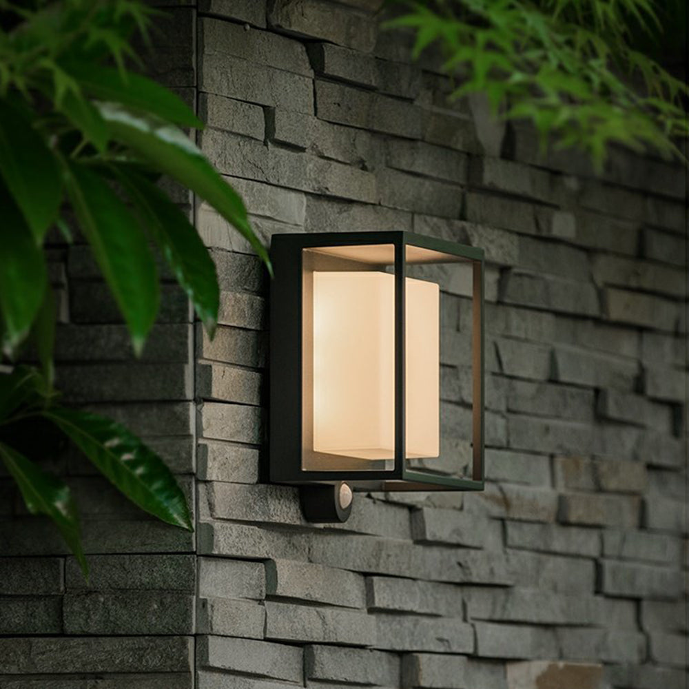 Moderne Rechthoekige Solar Wandlamp met Sensor – IP65 Waterdicht LED Buitenlamp | Tuin, Garage, Voordeur
