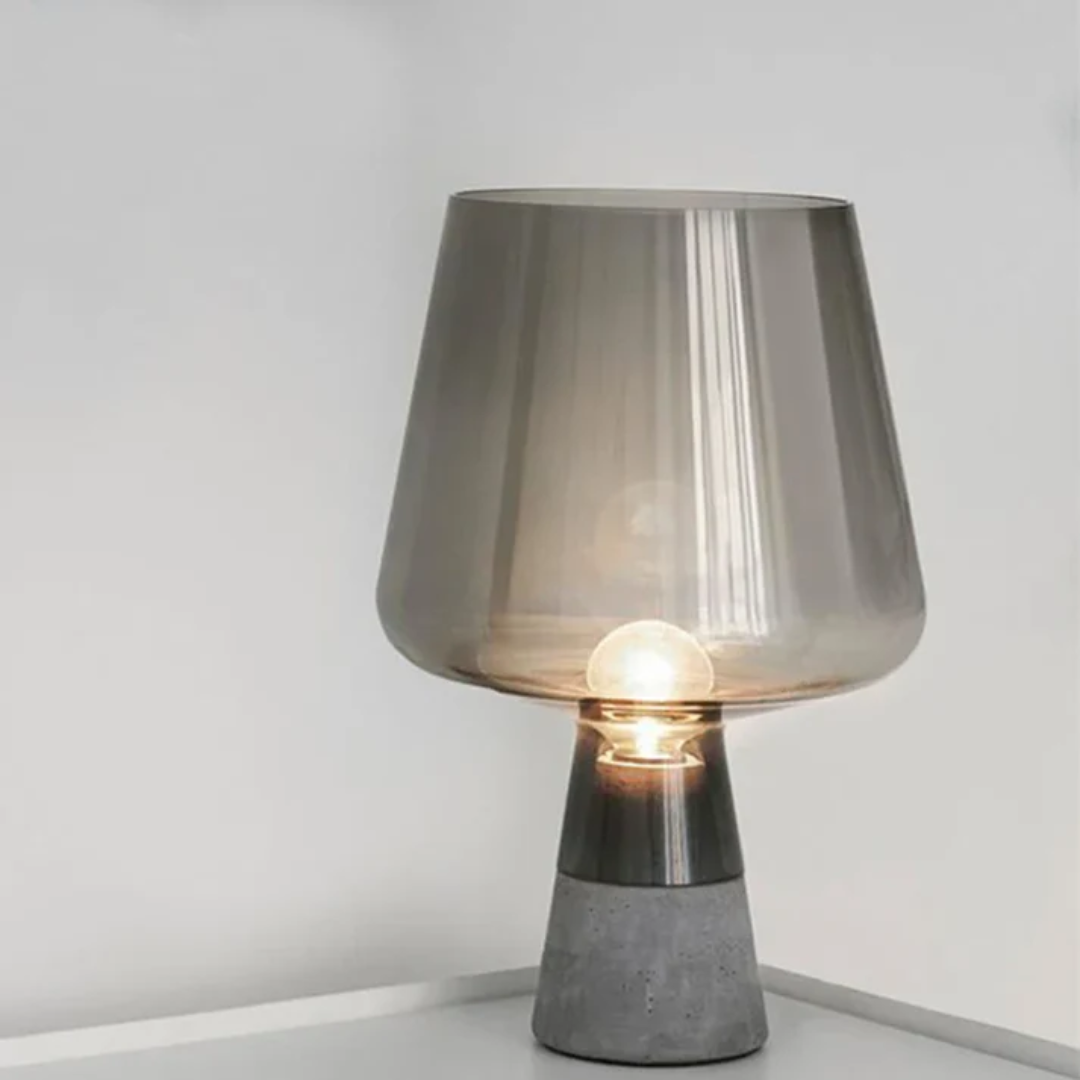 Industriële Tafellamp – LED Lamp met Glas en Steen in Modern Design – Miraq