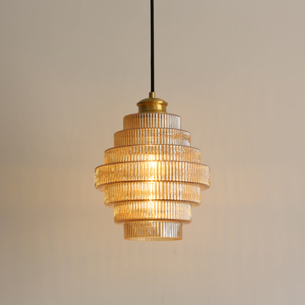 L'Éclat de Carafe hanglamp – retro glazen designlamp met messing afwerking en verstelbare lengte