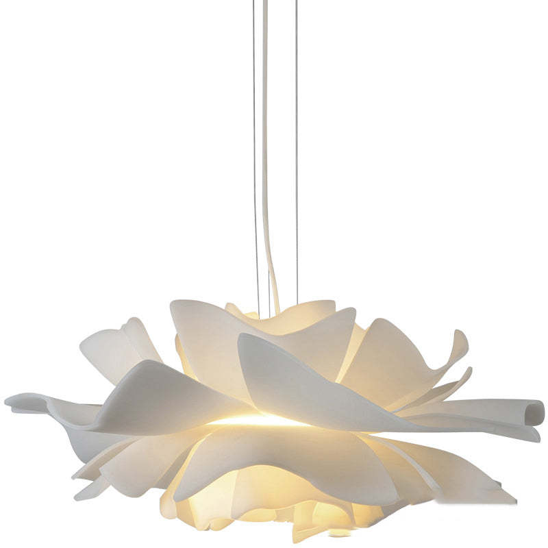 Moderne Hanglamp in Bloemvorm – Witte LED Kroonluchter van Metaal en Acryl – Bella