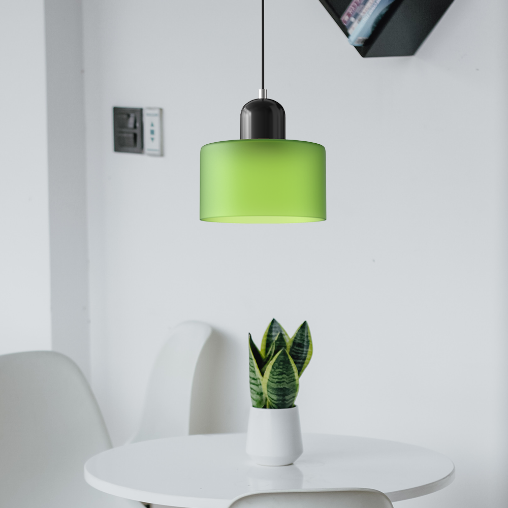 Glazen Hanglamp in Bauhaus-stijl – Designlamp met Verstelbare Ophanging en E27 Fitting