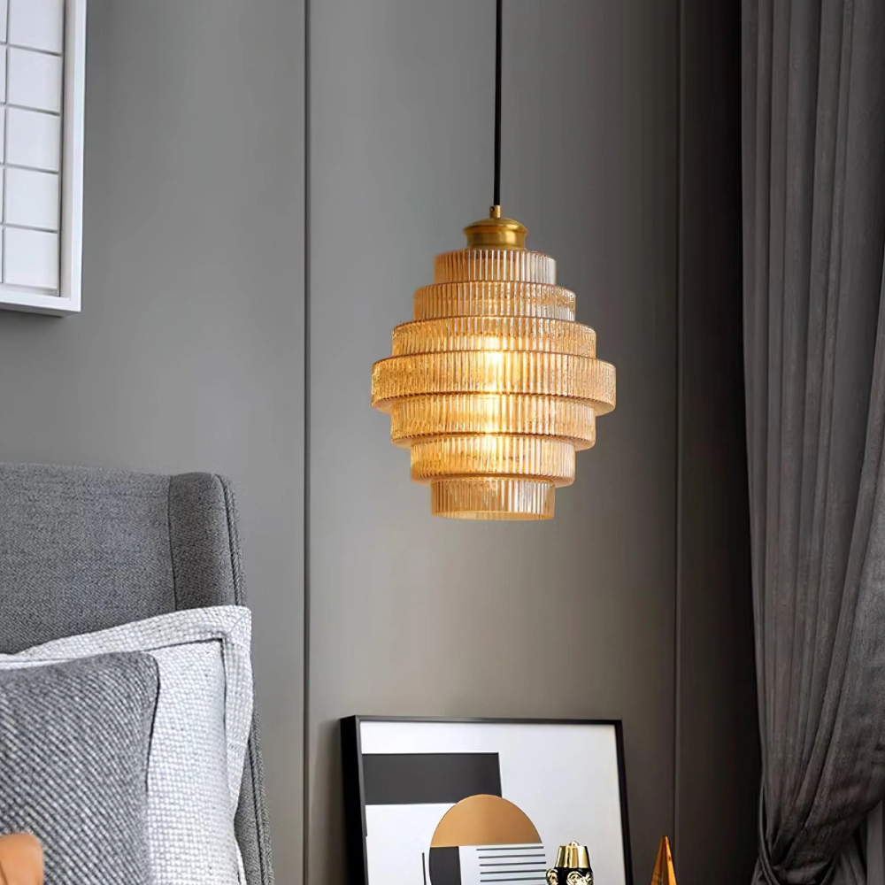 L'Éclat de Carafe hanglamp – retro glazen designlamp met messing afwerking en verstelbare lengte