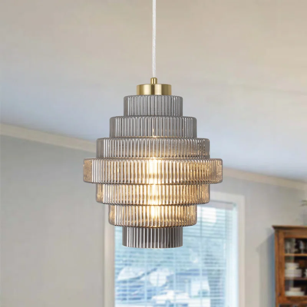 L'Éclat de Carafe hanglamp – retro glazen designlamp met messing afwerking en verstelbare lengte