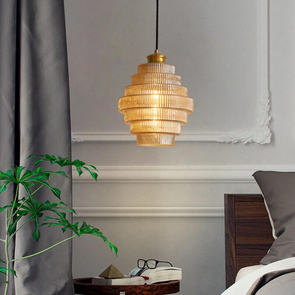 L'Éclat de Carafe hanglamp – retro glazen designlamp met messing afwerking en verstelbare lengte