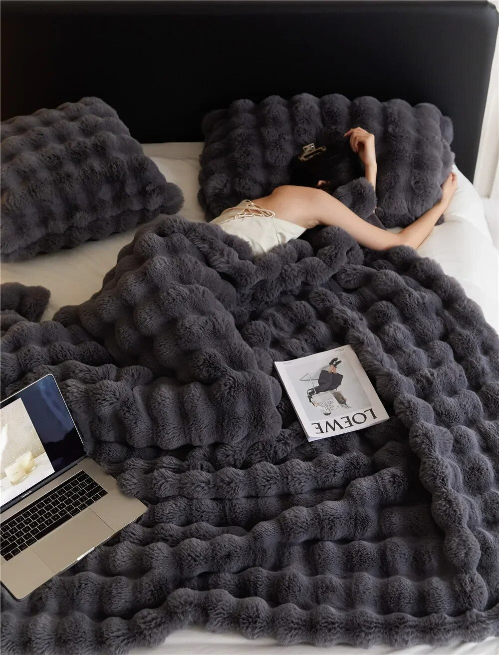 Fleece Deken – Zachte Plush Cosy Bed Plaid | Warm, Ademend & Stijlvol voor Bed & Bank