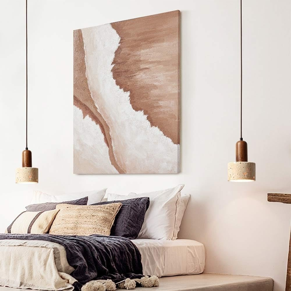 Japandi Travertin Druppellamp – Marmeren Hanglamp met Minimalistische Elegantie