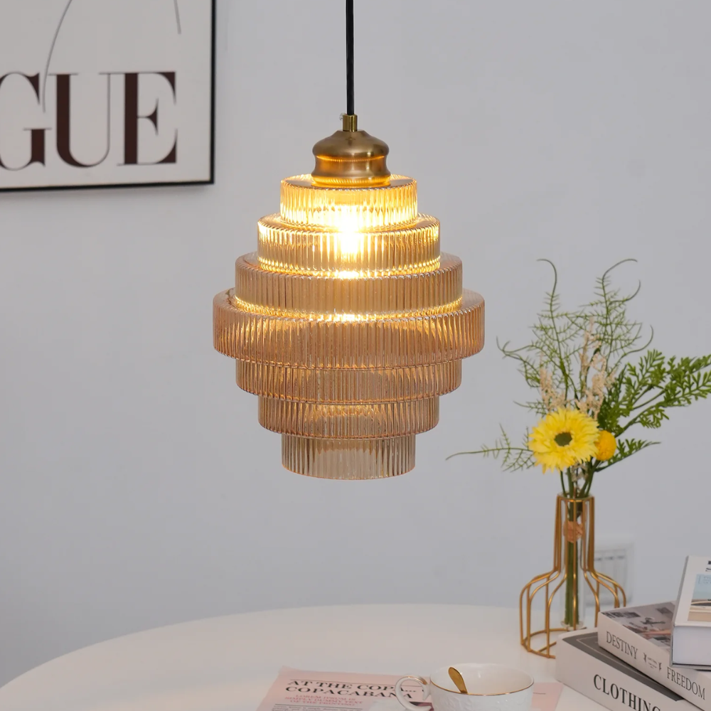 L'Éclat de Carafe hanglamp – retro glazen designlamp met messing afwerking en verstelbare lengte
