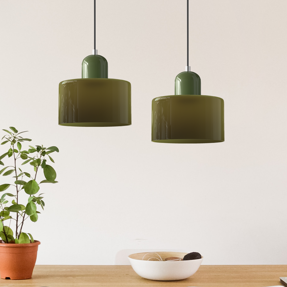 Glazen Hanglamp in Bauhaus-stijl – Designlamp met Verstelbare Ophanging en E27 Fitting