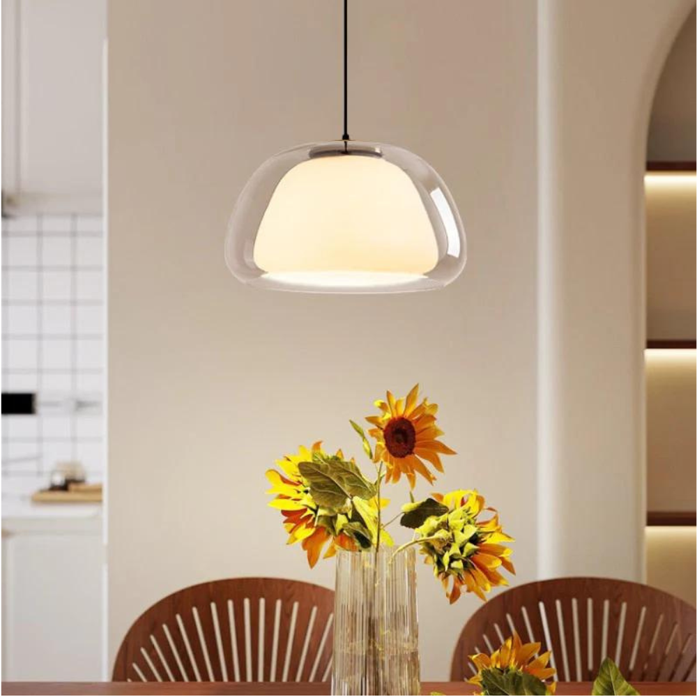 Glazen koepel hanglamp – modern design met verstelbaar snoer en E27 fitting
