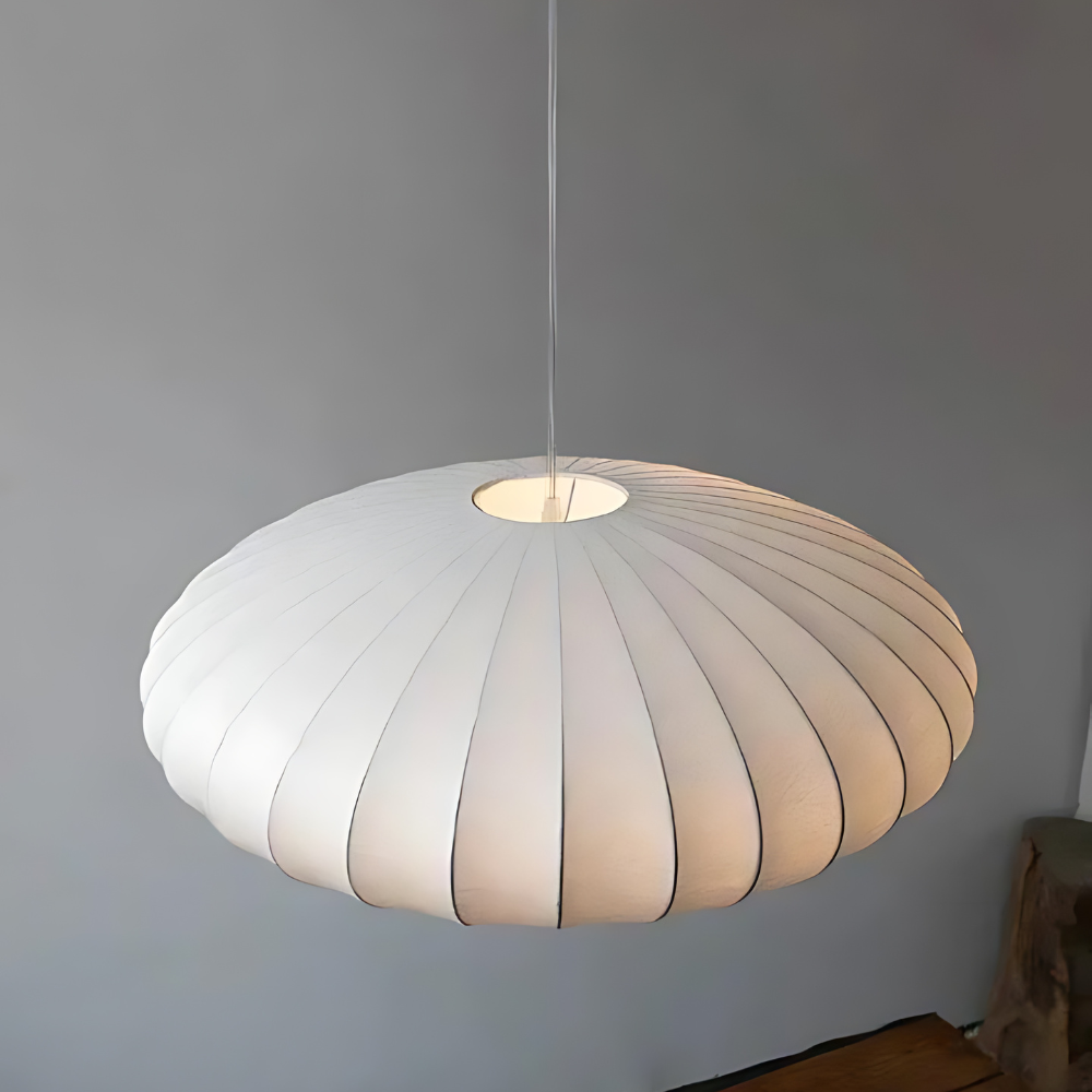 Japandi hanglamp zijde – klassieke designlamp met serene uitstraling en moderne elegantie