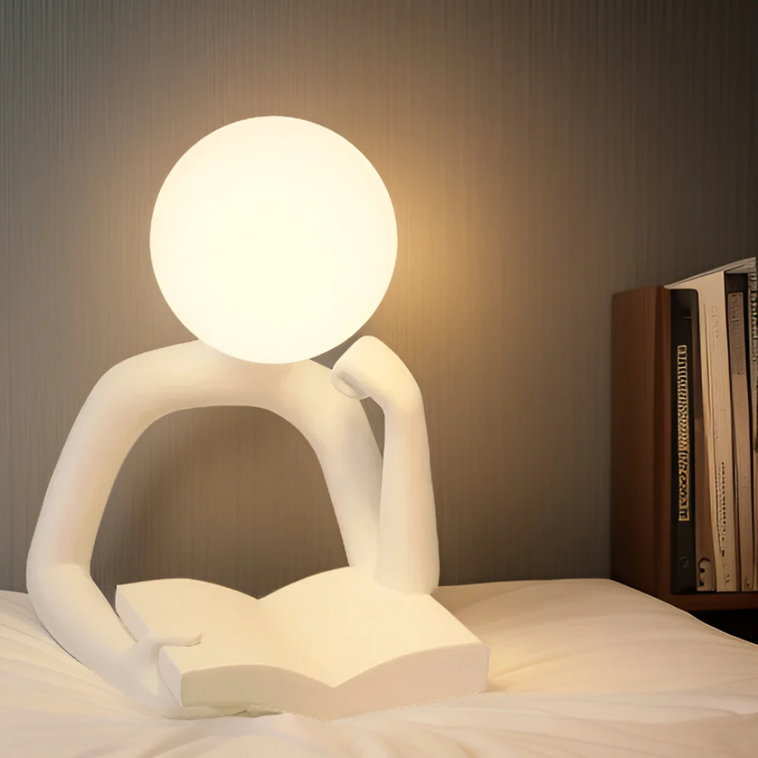 LED Tafellampje – Draadloze Sfeerlamp van Synthetische Hars met Warm Wit Licht